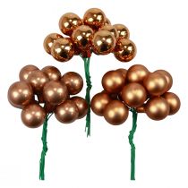 daiktų Mini kalėdiniai rutuliukai ant vielos stiklo oranžinės spalvos Ø2cm 140 vnt
