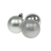 Mini Kalėdinis kamuoliukas sidabrinis Ø3cm 14vnt