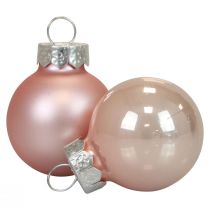 daiktų Mini kalėdiniai kamuoliukai stiklas rožinis matinis/blizgus Ø2,5cm 20 vnt