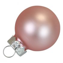 daiktų Mini kalėdiniai kamuoliukai stiklas rožinis matinis/blizgus Ø2,5cm 20 vnt