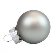 Mini kalėdiniai rutuliukai stiklas sidabrinis blizgus/mat Ø2.5cm 20v