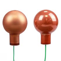 daiktų Mini kalėdiniai rutuliukai ant vielos stiklo raudonos oranžinės spalvos 2,5cm 140vnt