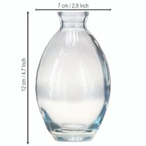daiktų Mini vazos, svogūninės, dekoratyvinės, stiklinės, mėlynai tonuotos, aukštis 12 cm, 6 vnt.