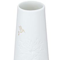 daiktų Porcelianinė vaza balta su aukso motyvu – Elegantiška gėlių vaza rinkinyje 3 H12cm 3 vnt.
