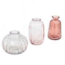 daiktų Mini vazos stiklinės dekoratyvinės vazos gėlių vazos H8,5-11cm rinkinys 3 vnt