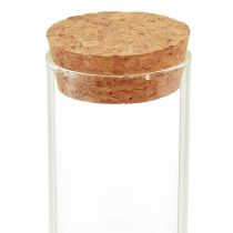 daiktų Mini vazos stiklinis mėgintuvėlis kamštinis dangtelis Ø4cm H12cm 6vnt
