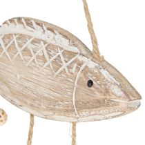 daiktų Mobilus jūrinis medinis žuvų kriauklelis Natural White L20cm 2vnt