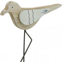 daiktų Jūros dekoracija, deko žuvėdra iš medžio, skurdus prašmatnus, mėlyna ir balta H32cm