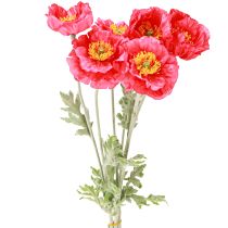 daiktų Aguonos Dirbtinės Rožinės Dirbtinės Gėlės Ø6–7cm L78cm 3vnt.