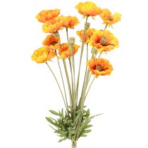 daiktų Aguonų puošmena dirbtinių gėlių puokštė oranžinė 78cm 6vnt