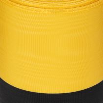 daiktų Muaro vainiko juostelė 150 mm geltona-juoda - gedulo juostelė, varčia, dekoracija, klubo juostelė - 25 m ritinėlis