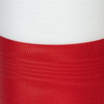 daiktų Muaro vainiko juostelė, gedulo juostelė baltai raudona, dekoratyvinė juostelė 150 mm, atminimo juostelė gedulo fleur, acetato taftos 25 m