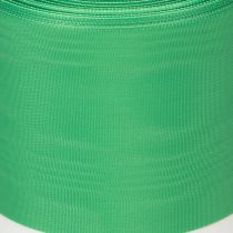 daiktų Muaro vainiko juostelė žaliai balta 150 mm, dekoratyvinė juostelė, kaspinėlis, taftos kokybės 25 m
