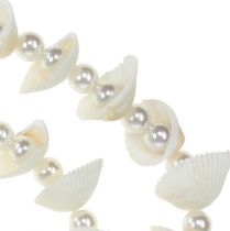 Kriauklių girlianda su perlais balta 100cm