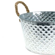 daiktų Cinko dubuo apvalus su virvių rankenomis Ø28cm H16cm