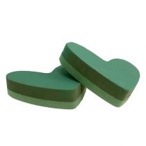 Įkraunama medžiaga širdelė gėlių putplastis žalias 24cm x 25cm 2 vnt