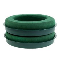 daiktų Gėlių putplasčio žiedas su dubenėliu žalias Ø30cm H4,5cm 2 vnt