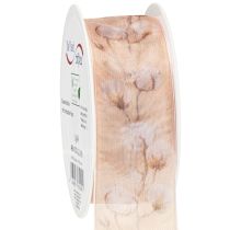 daiktų Organzos juostelė medvilninės gėlės dekoratyvinė juostelė rožinė 40mm 15m