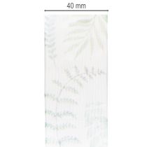 daiktų Organzos juostelė, šifono juostelė, lapinės šakos, žalia, 40 mm, 15 m