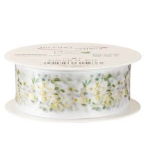 daiktų Organzos juostelė vestuvių dekoravimui „Meilė“ balta 40 mm 15 m