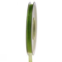 daiktų Organzos juostelė žalia dovanų juosta austa krašteliu alyvuogių žalia 6mm 50m