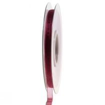 Organzos juostelė Bordo nailono juostelė 6mm 50m