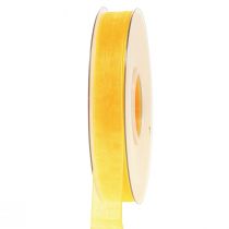 daiktų Organzos juostelė dovanų juostelė geltona juostelė 15mm 50m