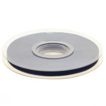 daiktų Organzos kaspinas dovanų kaspinas tamsiai mėlynas kaspinas mėlynas kraštas 6mm 50m