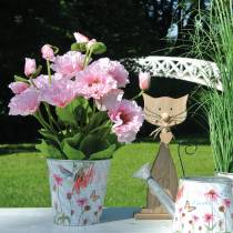 Rytietiškos aguonos, dirbtinės gėlės, aguonos rožiniame vazonėlyje