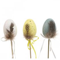 Velykiniai kiaušiniai plastikiniai Velykų dekoravimo gėlių kamščiai H6cm 12 vnt