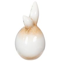 daiktų Velykų zuikučio keraminė balto kiaušinio dekoratyvinė figūrėlė, triušis, Ø6cm, aukštis 11.5cm