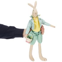 daiktų Audinio Velykinis zuikutis, triušis su drabužiais, Velykinė dekoracija, jaunas zuikutis H46cm