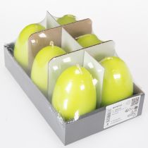 daiktų Velykinės žvakės, kiaušinio formos, kiaušinio formos Velykinės žvakės, gelsvai žalios spalvos, 9 cm, 20 cm, 6 vnt.