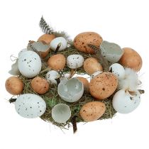 Velykinis vainikas su kiaušiniais Ø24cm natūralus, baltas