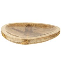daiktų Velykų lėkštė Medinė dekoratyvinė lėkštė Triušis su kiaušiniu Natural 25x26cm