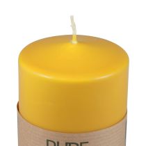PURE kolonų žvakė geltona medaus Wenzel žvakės 90×70mm