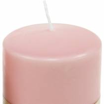 PURE kolonų žvakė 90/70 rožinė natūralaus vaško žvakė, tausojanti žvakių dekoracija