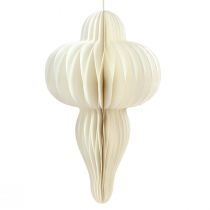 daiktų Popieriniai kalėdiniai papuošimai baltas sidabrinis ornamentas H40cm 2vnt