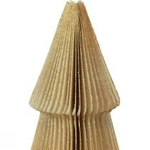 daiktų Popierinė Kalėdų eglutė Fir Tree Small Cream Gold H30cm