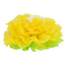 Popierinė gėlė Ø28cm pakabinti žaliai geltona