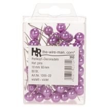 daiktų Karoliukų segtukai violetiniai Ø10mm 60mm