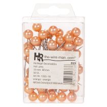 daiktų Karoliukų smeigtukai oranžiniai Ø10mm 60mm