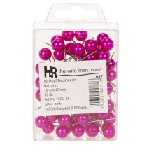daiktų Pearl Head Pins Pink Ø10mm 60mm