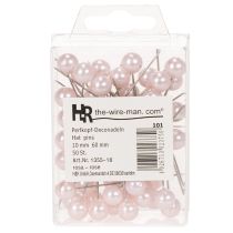 daiktų Pearl Head Pins Pink Ø10mm 60mm