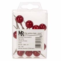 daiktų Pearl Head Pins Red Ø15mm 75mm