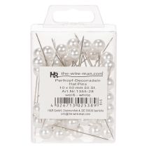 daiktų Pearl galvutės kaiščiai balti Ø10mm 60mm