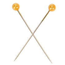 daiktų Oranžiniai smeigtukai su perlinėmis galvutėmis floristikos reikmenims, Ø4 mm, 40 mm, 150 vnt.