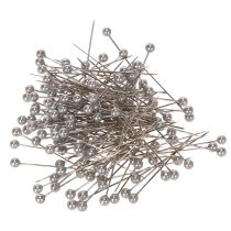 daiktų Perlinių galvučių floristikos ir dekoravimo smeigtukai, sidabriniai, Ø4 mm, 40 mm, 150 vnt.