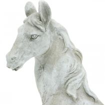 Arklio galvos krūtinė deko figūrėlė arklio keramika balta, pilka H31cm
