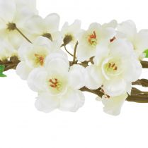 daiktų Persiko žiedų šakelė dirbtinė kreminė spyruoklė 69cm